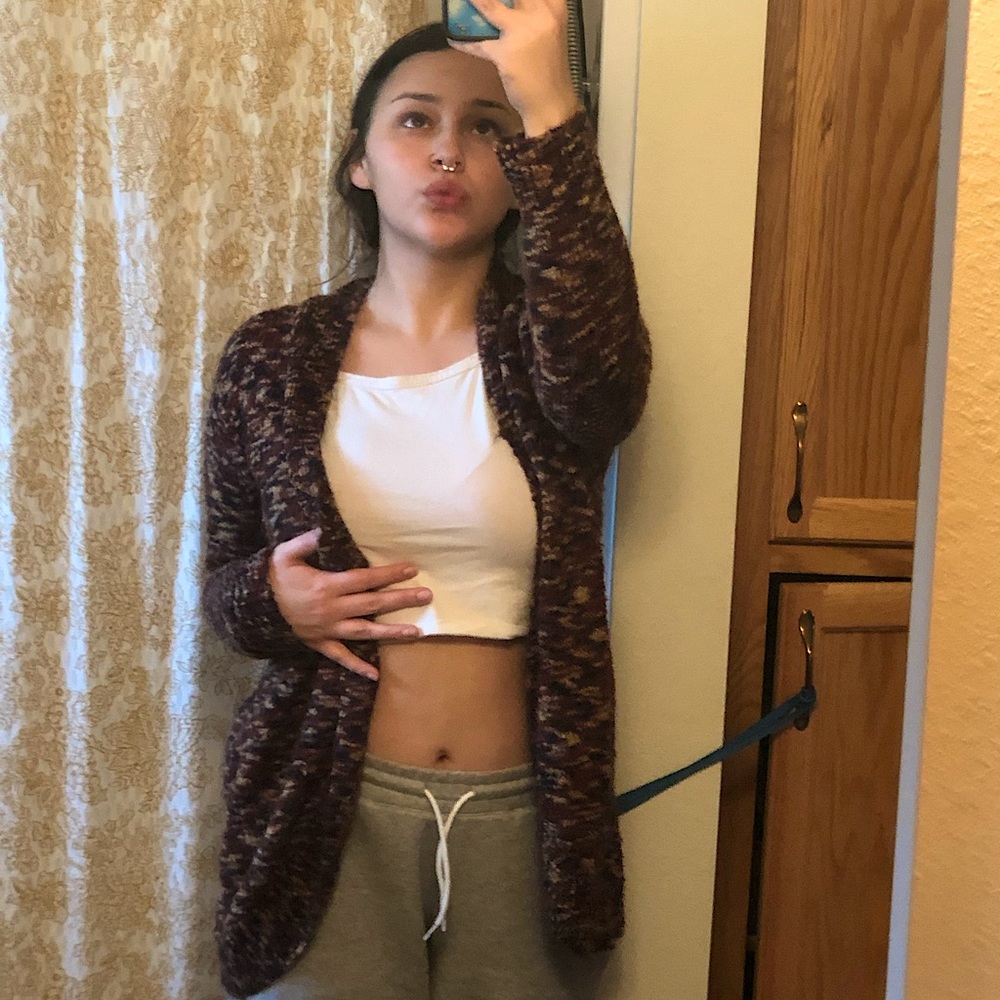 Blue brown heathered cardigan